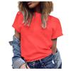 Plus Size Women Casual Short Sleeve Solid Color V Neck Blouse Fashion T Shirt Top Cornerstone