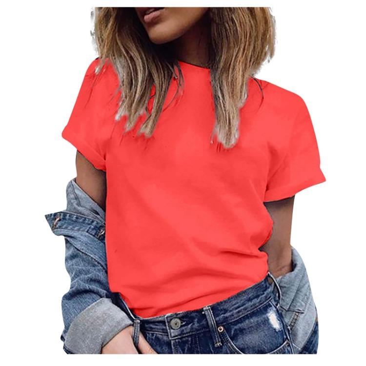 Plus Size Women Casual Short Sleeve Solid Color V Neck Blouse Fashion T Shirt Top Cornerstone