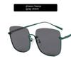 Oversize Square Half Frame  Women Sunglasses Large Frame Sunglasses Thin Women Plain Concave Sunglasses
