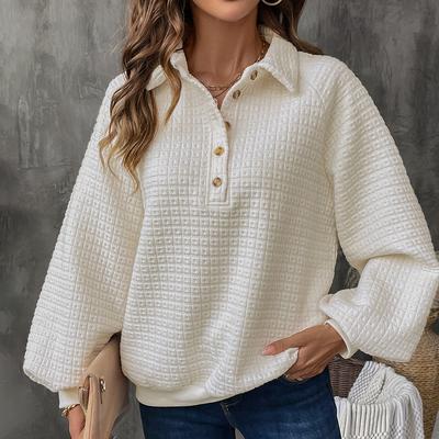 Women's Loose Solid Colour Sweatshirt Autumn and Winter Casual Pullover Sweatshirt
