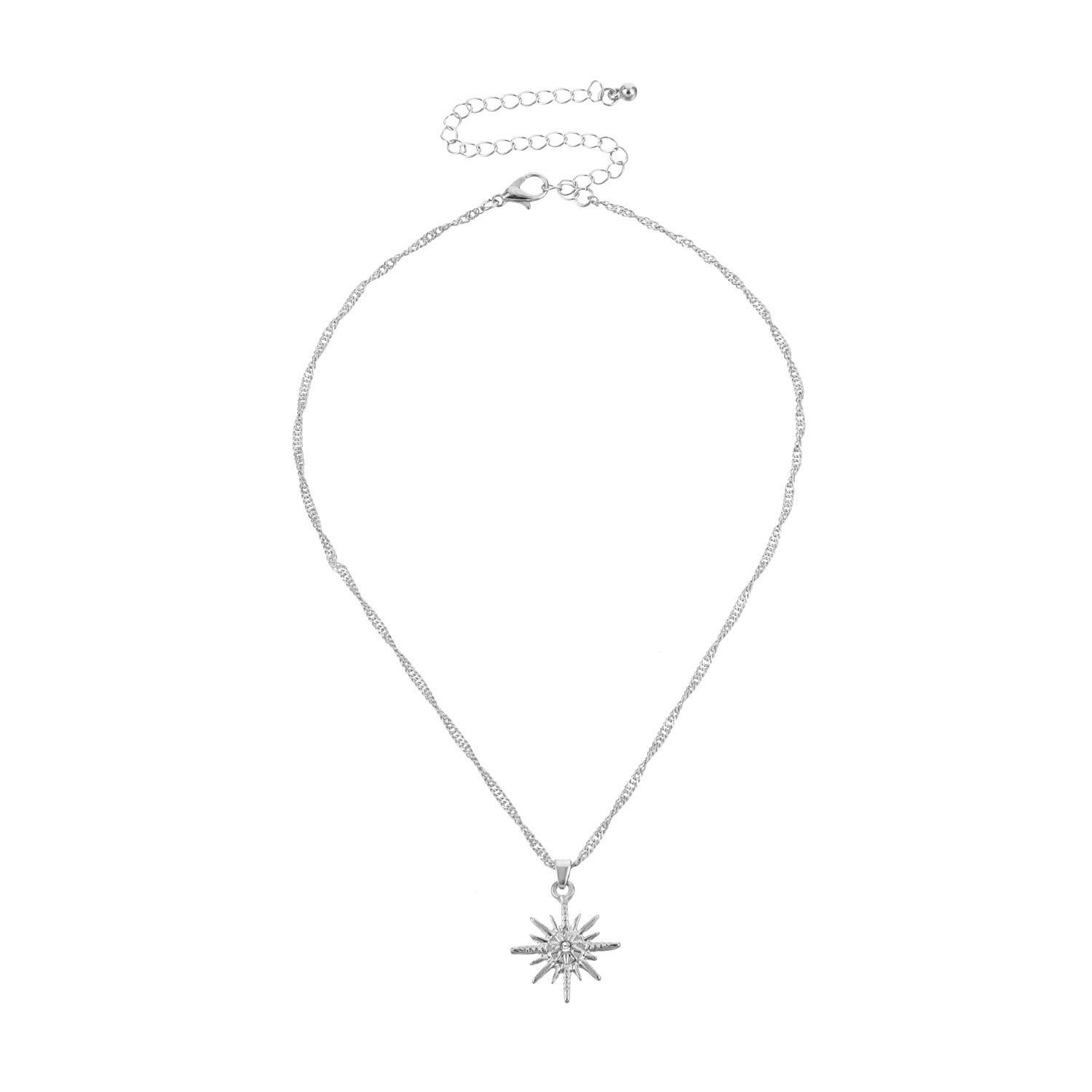 

European and American jewelry, new sun-shaped neck chain necklace, women s star collarbone chain jewelry