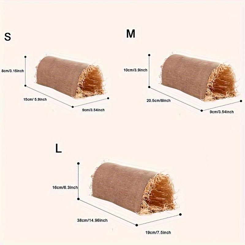 Hideaway Grass Rabbit Hideout Bunny Hideaway Hut Guinea Pig Linen Durable Tunnel with Small Animal Activity Toys