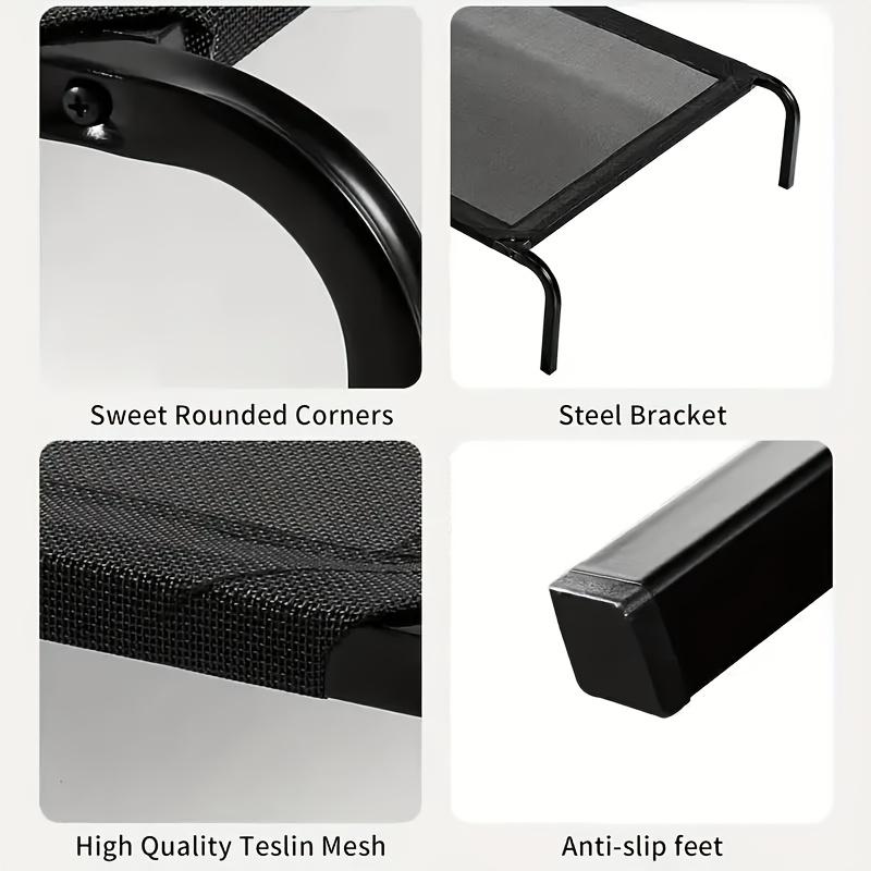 Portable Foldable Dog Bed - Moisture-Resistant Polyester Pet Bed with Removable Cover, All-Season Comfort - Easy Assembly Indoor/Outdoor Use