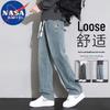 NASA MARVEL Men's Retro Wide-Leg Loose Jeans