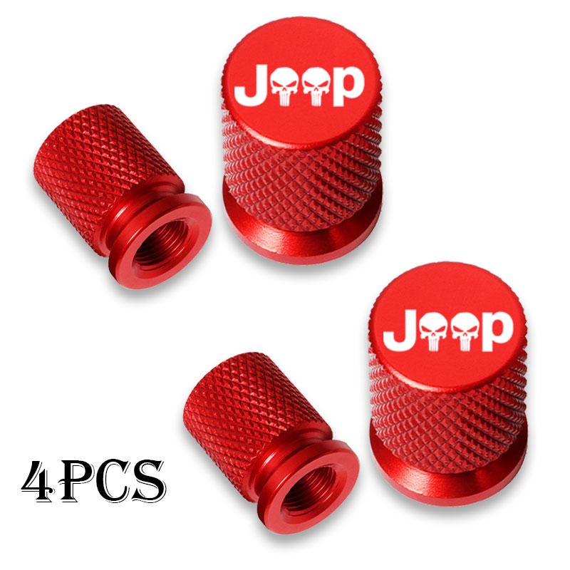 For Jeep Renegade Compass Wrangler Patriot Grand Cherokee Rubicon Car Wheel Tire Valve Caps Tyre Stem Covers Airdust Waterproof