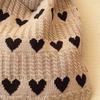 Knitted Love Pattern Tote Bag Stylish Woven Handbag Shoulder Bag for Women Party Work Travel Underarm Bag Outdoor