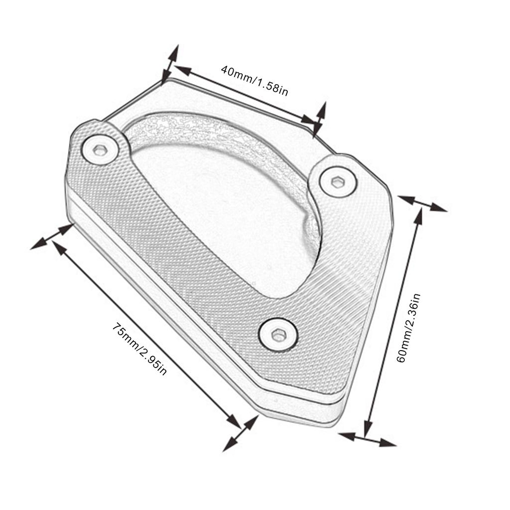 Motorcycle Kickstand Extension Stand Support Plate Aluminium Alloy Replacement for V STROM 650XT DL650 20042020