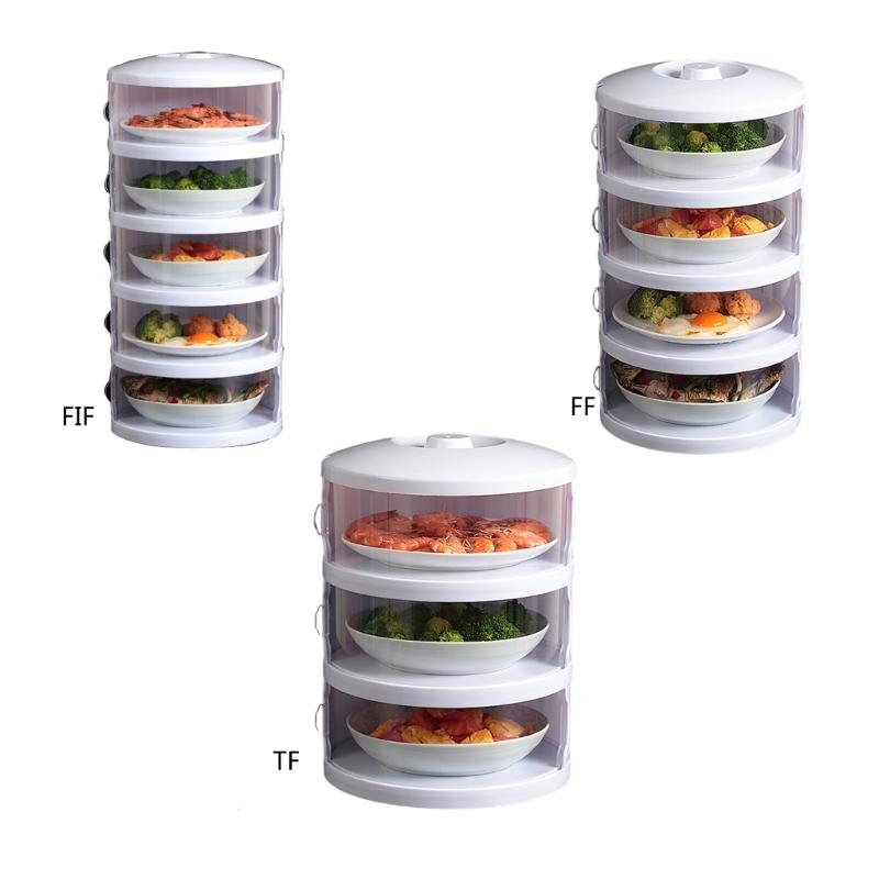 Food Insulation Covers 3/4/5 Layer Transparent Stackable Dustproof Leftovers Food Storage Container Kitchen Organization