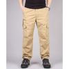 Spring and Autumn Outdoor Pure Cotton Cargo Pants for Men, Loose Straight-Leg, Plus Size Work Trousers, Versatile for Mountaineering and Casual Wear
