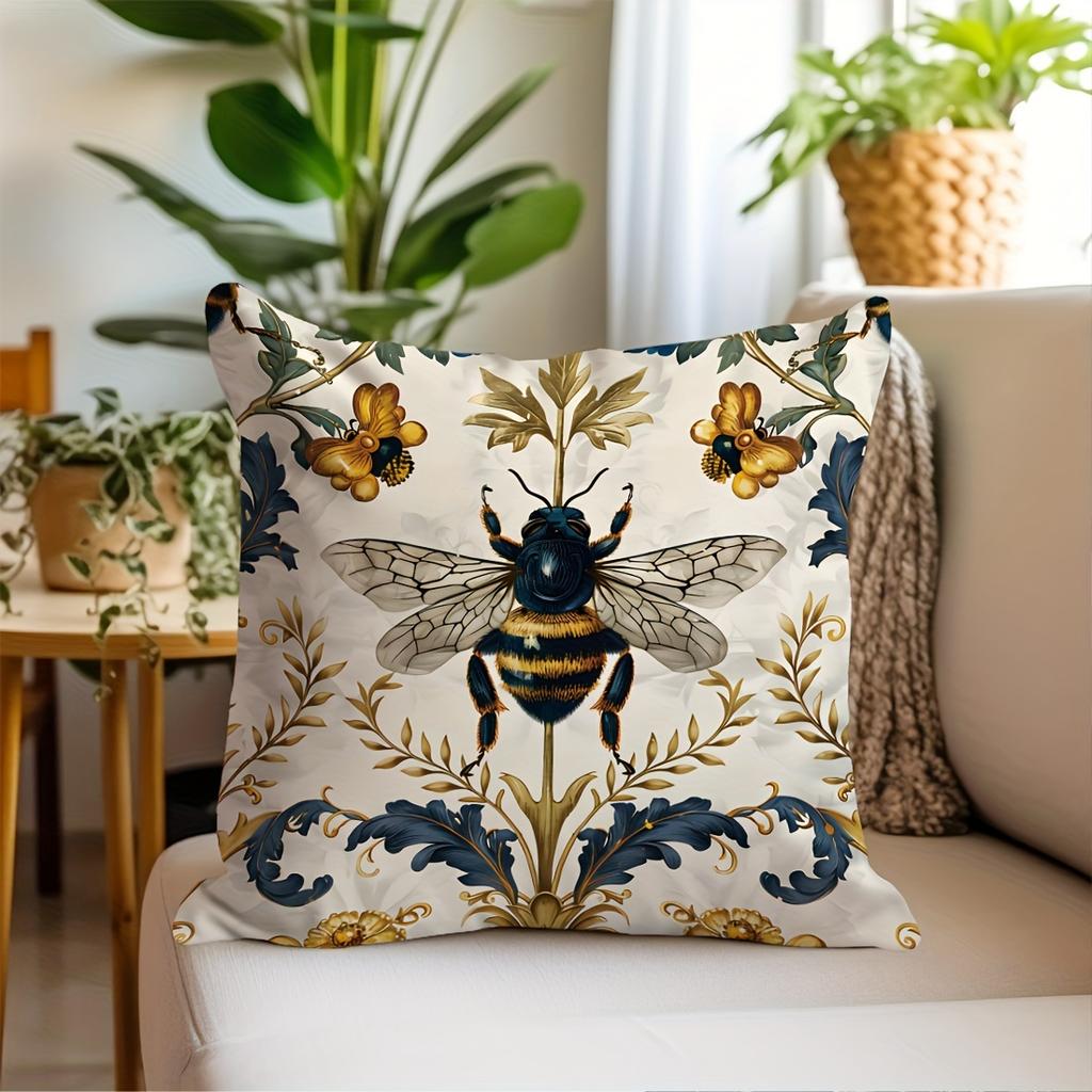 Vikama Decorazioni per la Casa Federa per Cuscino Stampa Mistica con Motivo di Api Vintage Camera da Letto Soggiorno Divano Copricuscino Decorativo