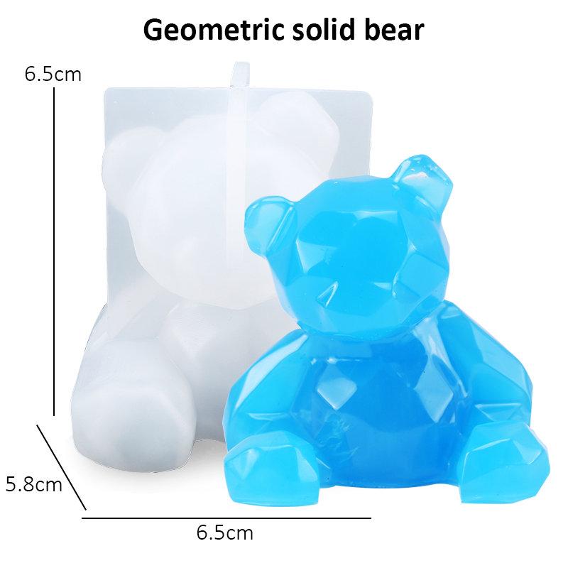 Stereoscopic Animal Resin Molds Silicone Bear Casting Molds Epoxy Resin Mold for Keychains DIY Handmade Resin Jewelry Supplies