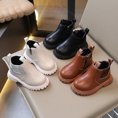 Mädchen Herbst und Winter Neue Kleine Mädchen Mode Vielseitig kinder Kurze Stiefel Baby Weichen sohlen Leder Stiefel