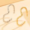 18K Gold-Plated Retro Titanium Steel Open Ring for Women