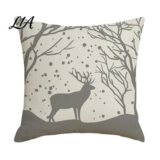 Christmas Cushion Covers for Sofa Snowflake Cover, Holiday Throw Pillow Case, 18x18 Easy Change Inch Decorative Cover Farmhouse Home Winter