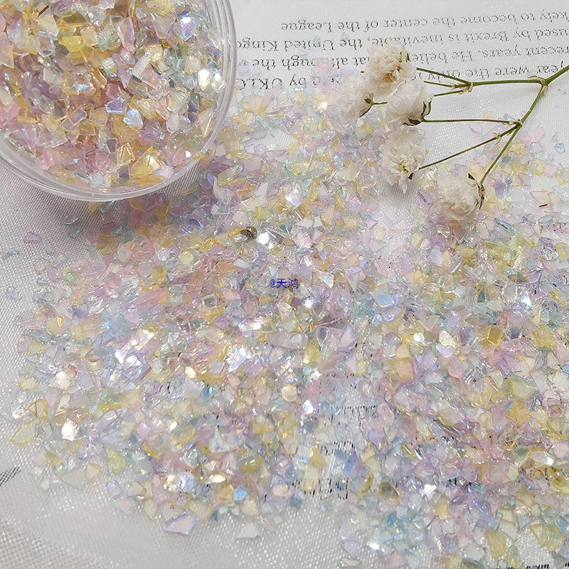 Handmade Iridescent Glass Shard Nail Art Decorations