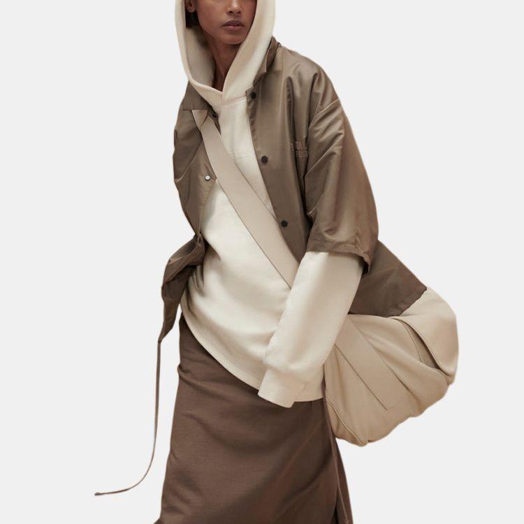Fear of God Essentials FW22 Relaxed Hoodie With Fleece Lining Men Hoodie Eggshell-White FOG-FW22-025