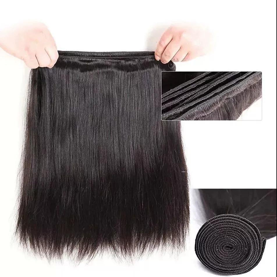 10A Mink Brazilian Virgin Hair Bundle 50g Unprocessed Virgin Brazilian Wavy Hair with Thick Ends and Layered Hair Extensions