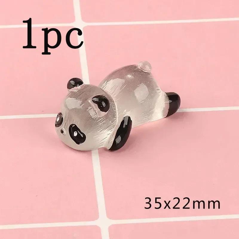 1-10pcs Glowing Panda Mini Figurines Miniature Panda Micro Landscape Ornament Glowing In Dark Miniature Flower Potted Decor