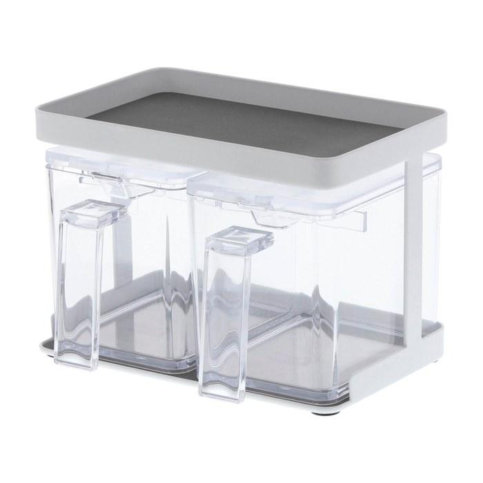 Yamazaki Spice Container & Rack Tower 2-Piece Set White 3341 (W9xD15xH11cm)