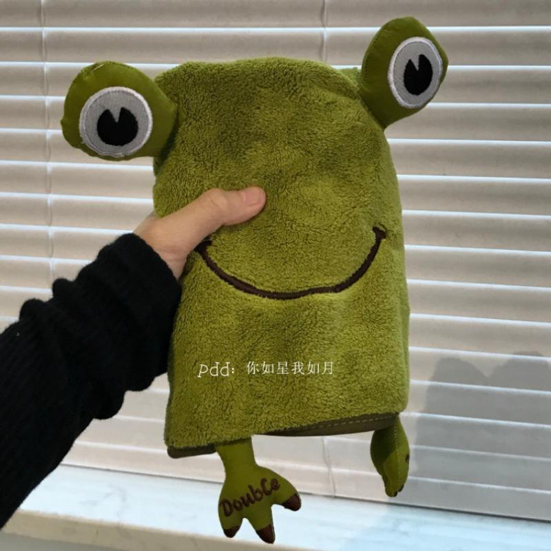 Cartoon Frog Towels Household Thicken Coral Velvet Water-absorbent Bathroom Fashion Universal Bath Towel Wash Hand Cute Home