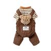 Dog Winter Overalls: Thick 4-Legged Cartoon With Big Pocket For Small Dog (Teddy)