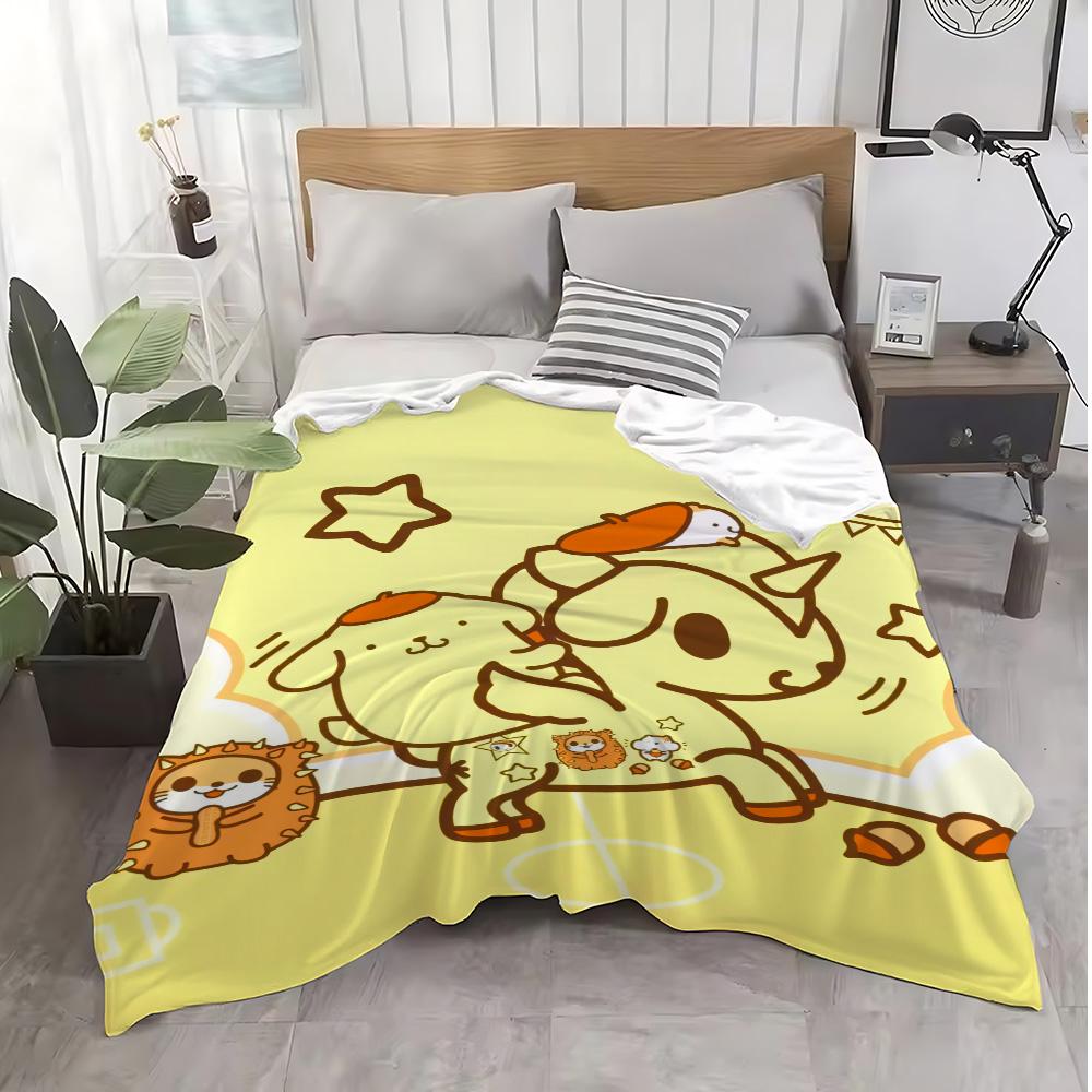 Kawaii PomPomPurins Fleecedecke für dekoratives Sofa Heim-Bettüberwurf auf dem Bett Warme Winterdecken Schlafzimmerdekoration Überwurf