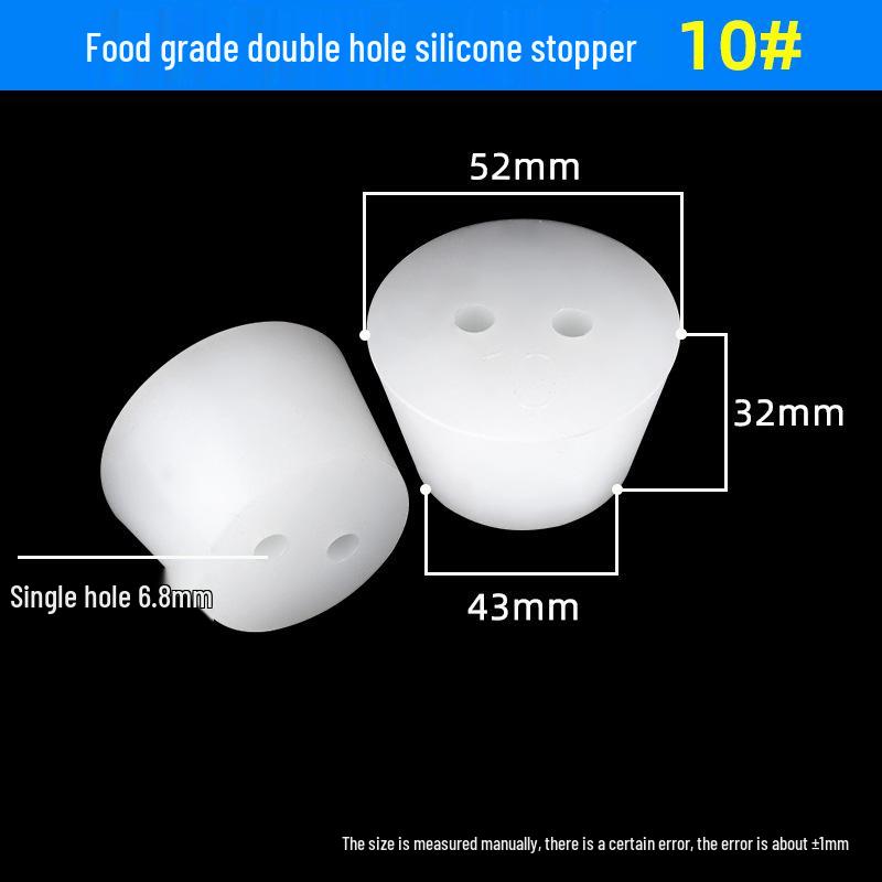 Hole-Punched Food Grade Silicone Stopper for Test Tubes, Bottles, and Water Pipes.