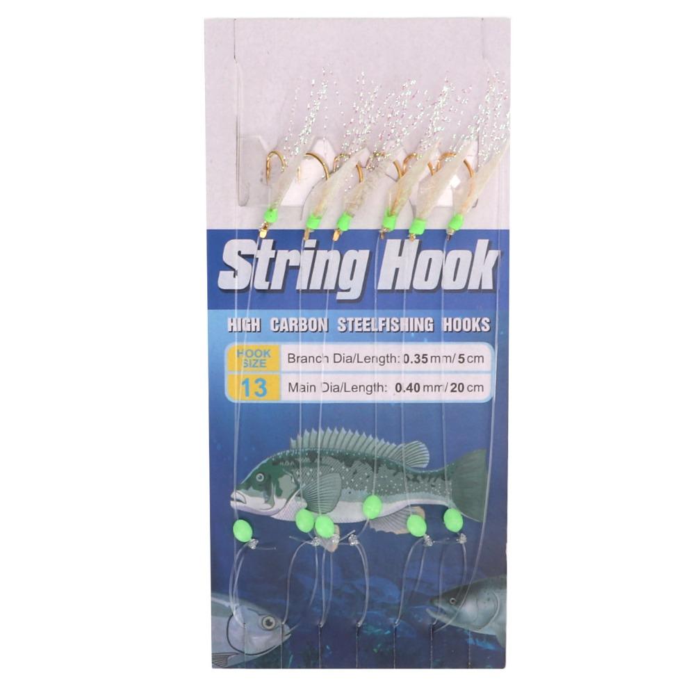 5 Sets Soft Fish Skin Fishing Rigs with Luminous Beads Fishing Lure Rigs Saltwater Fishing