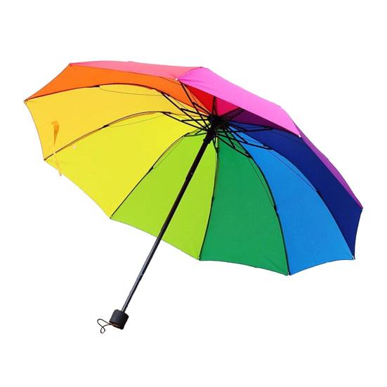 Yousheng Extra Large Rainbow Folding Umbrella Sun Blocking UV Protection Umbrella Waterproof Windproof 10 Ribs Kids Adults Sun Rain Umbrella