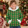 Kids Long Sleeve Christmas Print Casual Hooded Top for Boys and Girls Holiday Outfit