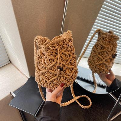 Nuova Moda Estiva Borse a Secchiello Fatte a Mano per Donna Borsa a Spalla Crossbody Piccola Borsa e Borsa a Mano Femminile