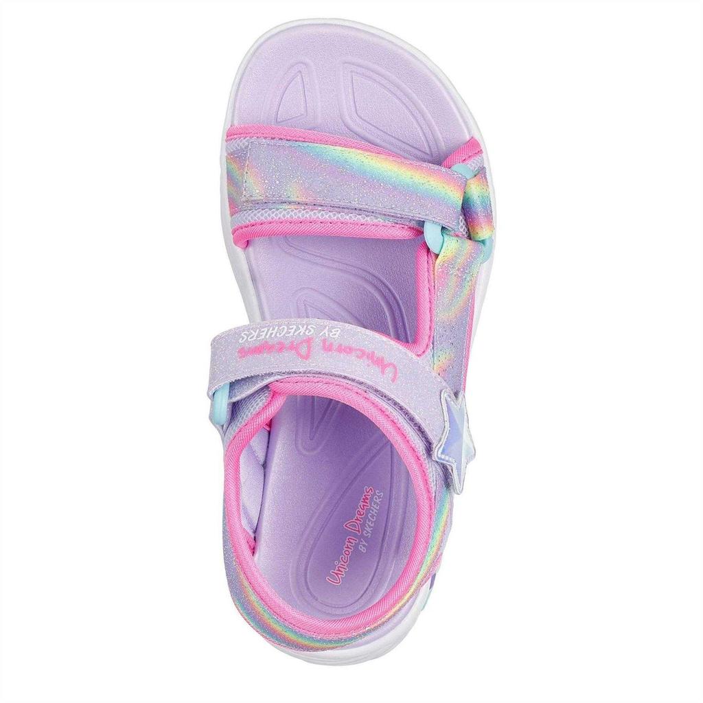 Skechers Girls Unicorn Flashing Lights Flat Sandals