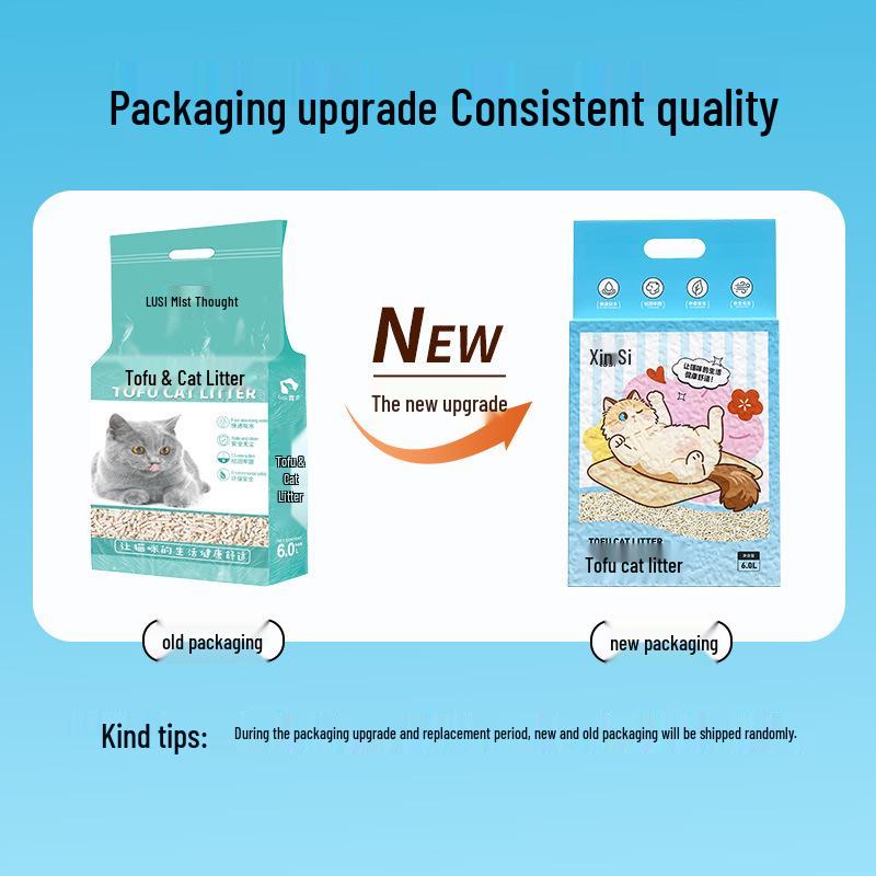 Tofu Plant-Based Cat Litter - Odor Control, Low Dust, Clumping, Milk Scent