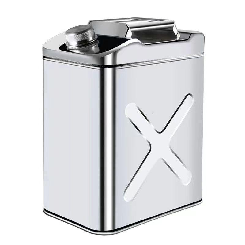 Portable 304 Stainless Steel Fuel Can - 30L/25L, Thickened for Oil, Gasoline, Diesel, Car Spare Tank