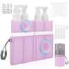 4 In 1 Travel Toiletry Container Refillable Travel Size Toiletries Bottle Set with Suction Cup for Smooth Wall for Shampoo Conditioner Body