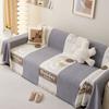 Copridivano a Linea Asciugamano Tessuto Vintage Divano Quattro Stagioni Cuscino Divano Blocco Colore Asciugamano Copertura Totale Coperta