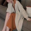New Korean Style Knitted Cardigan Long Sweater Coat Women Casual Retro Twist V-neck Loose Spring and Autumn Fashion Long Sleeve Sweaters Simple Jacket