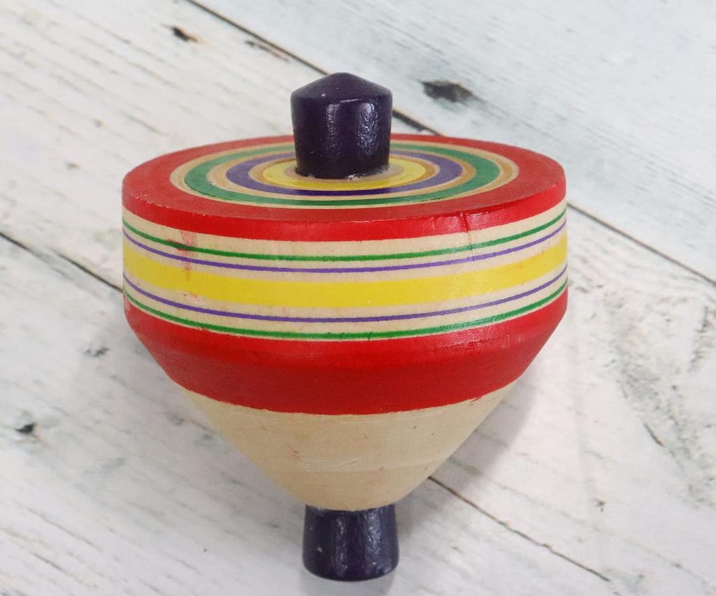Castle Enterprise Traditional Wooden Toy Red Throwing Inches Top, 2.5