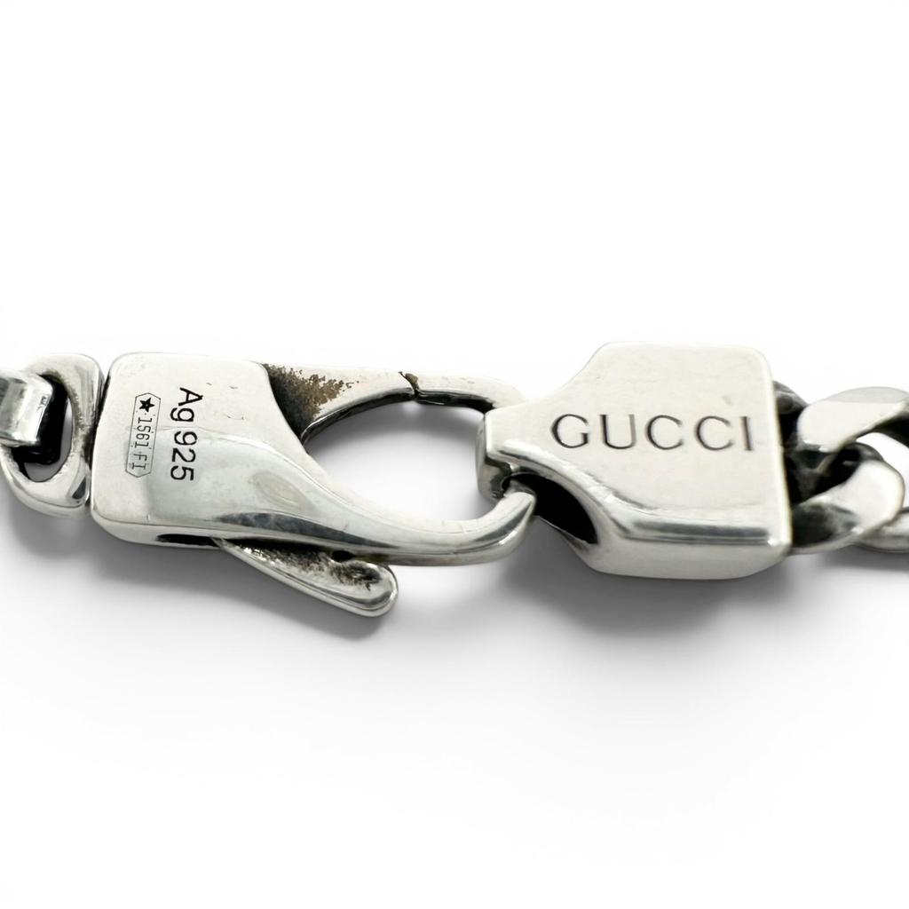 Great GUCCI bracelet Interlocking G Current product Chain Silver AG925 Women 17 Used
