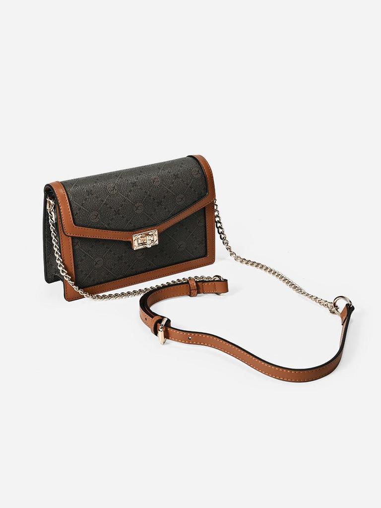 Elegant Monogram Chain Crossbody Bag - Versatile, Stylish, Women's Shoulder Bag
