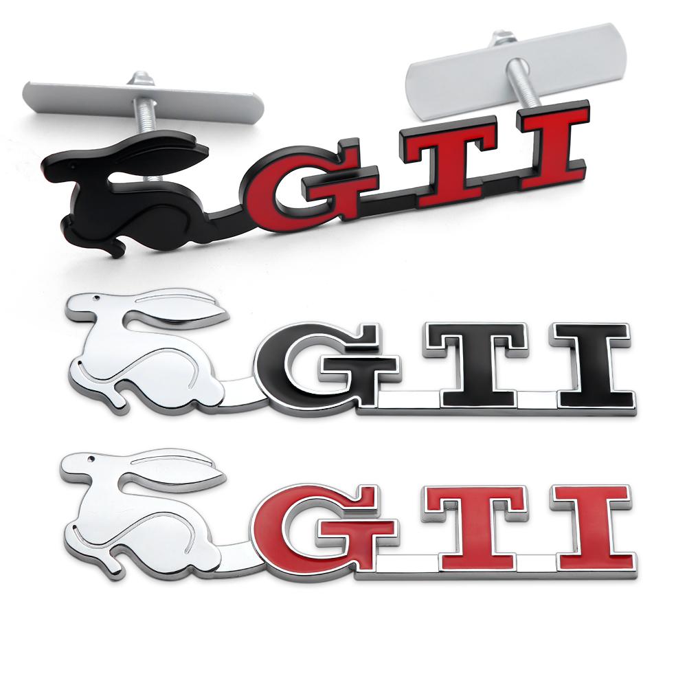 OPQ1 2026 Hot VOLKSWAGEN 1Pc Car Metal Grill Badge GTI Logo Emblem Decals Sticker For VW Golf 2 3 4 8 7 MK2 MK3 MK4 MK5 MK6 MK7 Autom