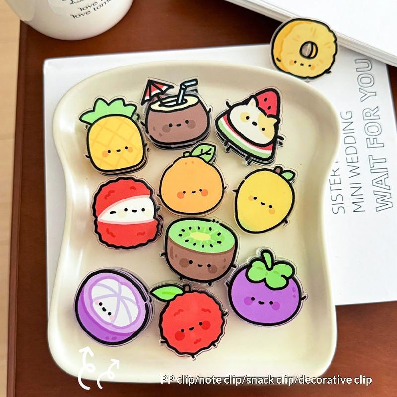 Cartoon Fruit Decorative Gift Sealing Clip Memo Clip Pp Clip For Students Cute Little Items