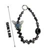 Luxurious Crystal Butterfly Bead Mobile Phone Lanyard Fashionable Handmade Bracelet Keychain Accessory Decoration