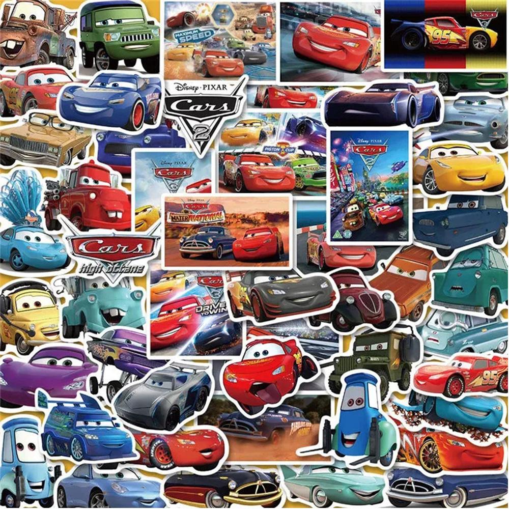 10/30/50pcs Cartoon Moive Cars Stickers Cool Lightning Mcqueen Anime Decals Stationery Phone Laptop Bike Sticker Toy Gift