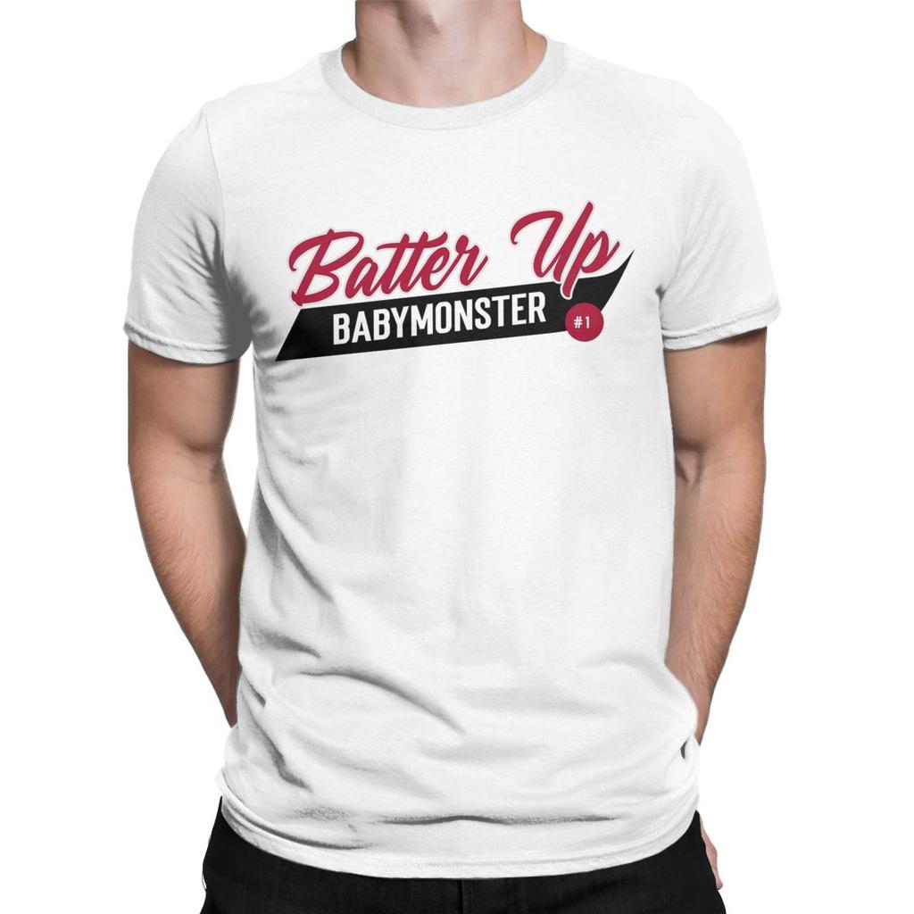 Tricou Kpop Vintage Babymonster Batter Up Bărbați Gât O Bumbac Tricouri Mânecă Scurtă Tricouri Mărimi Mari Topuri