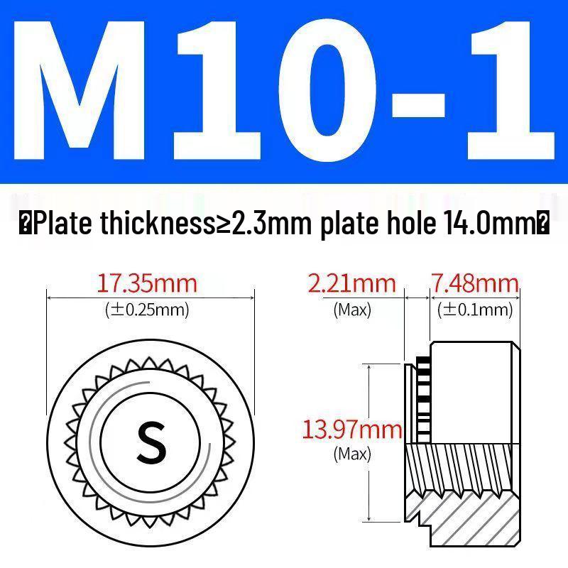 Verzinkte selbstsichernde Muttern, unverlierbare Muttern M3-M12, Einbaumuttern und Einpressmuttern