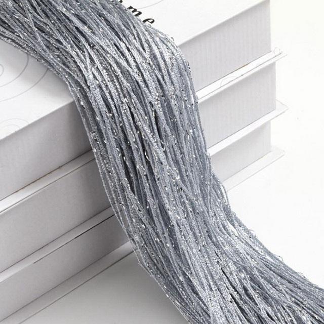 1x2m String Curtain Shiny Tassel Line Curtains Window Door Divider Drape for Home Living Room Cafe interior Decorations Valance