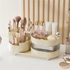 A74E-Large Capacity Makeup Storage Box, Desktop Can Be Rotated Cosmetics Dresser Eyeshadow& Lipstick Compartment Shelf