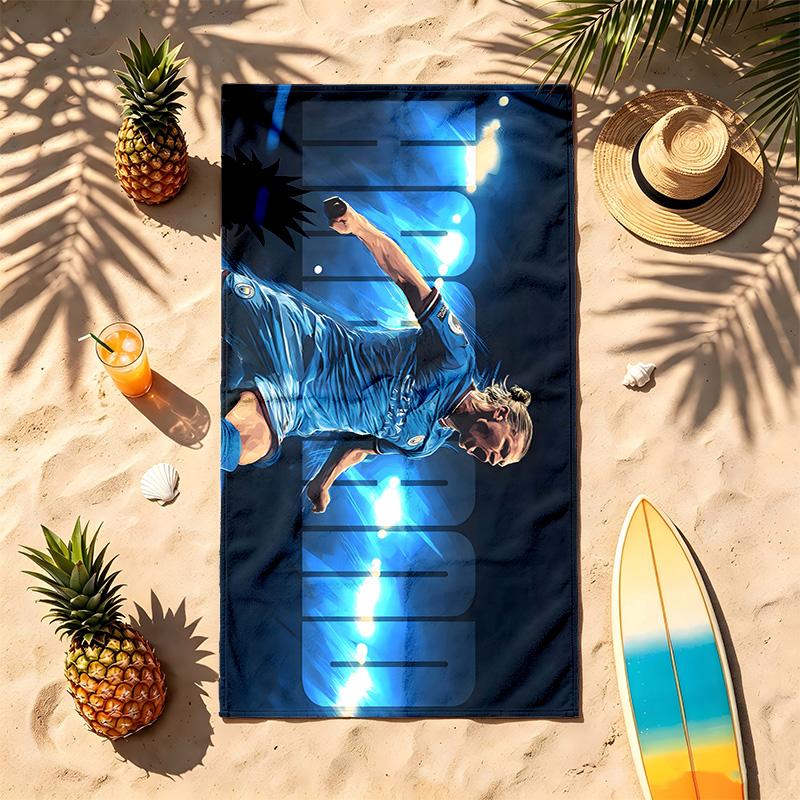 Erling Haaland (5) Prosop de plajă cu tematică Rezistent la nisip Moale și Confortabil Potrivit pentru piscină Camping Yoga și Scufundări Un element esențial pentru călătorii