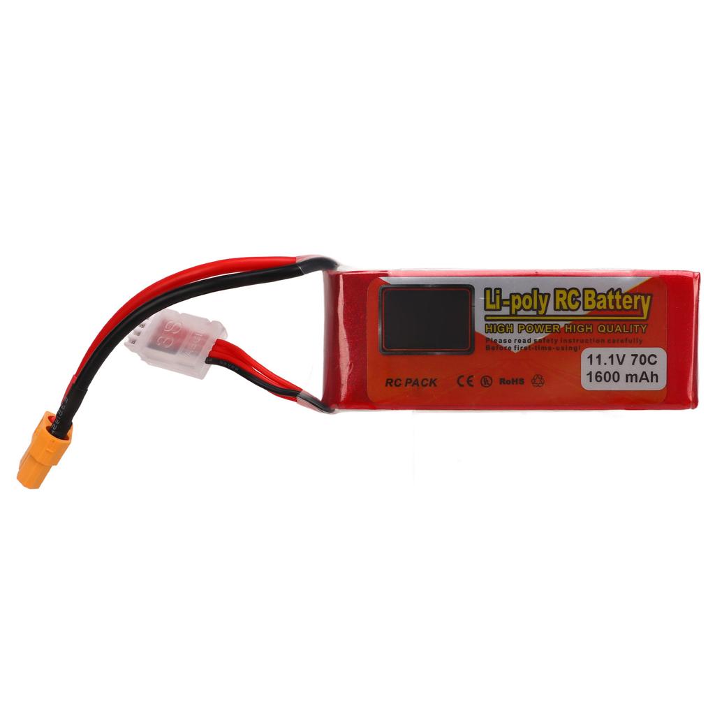 1600mAh 70C 3S LiPo Battery Pack Stable Output Current with XT60 Plug Cell Lipo Battery 11.1V